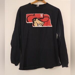 American Apparel Black Long Sleeve Nebraska Husker Top